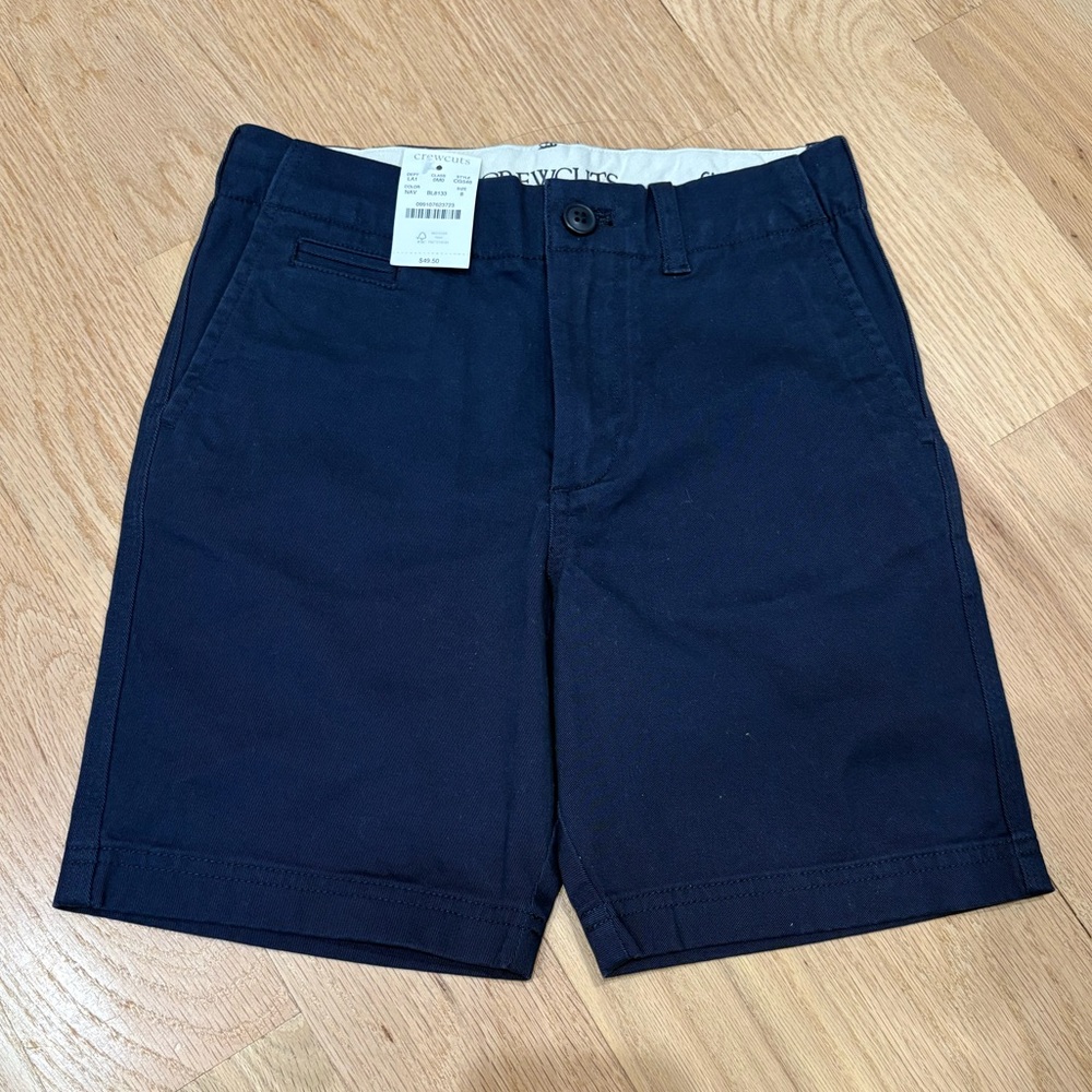 NWT Crewcuts Classic Chino shorts navy 8